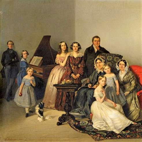 Georg von Bothmann (1810-1891)+Portret van de familie van Hertogin Adèle Ozarowska