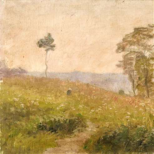 Sébilleau Paul (1847-1907), Oil on canvas+ Spring evening May 1901