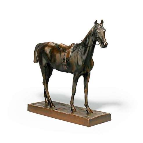 Alfred-Joseph (1833–1870), Bronze + Cheval de course à l'arrêt