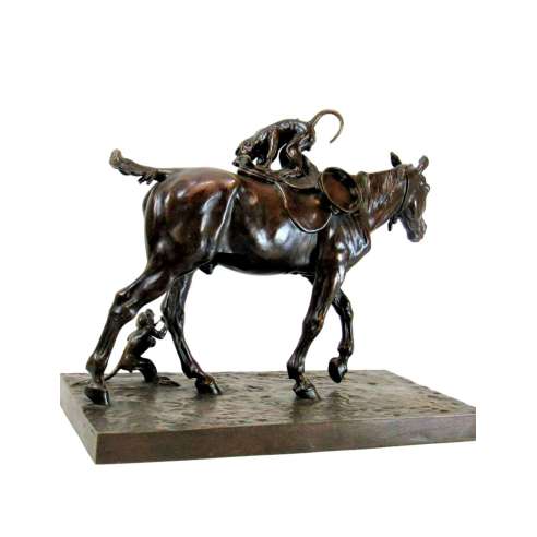 Vimar Auguste (1851-1916)+bronze, Bohemian horse and monkeys