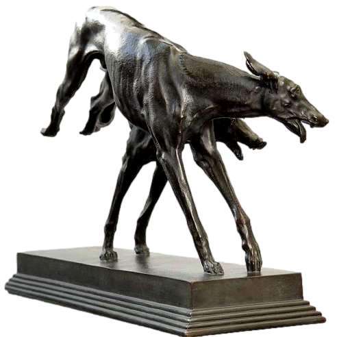 Otto Hofner — (1879-1946)+ Bronze cast, Racing Greyhounds