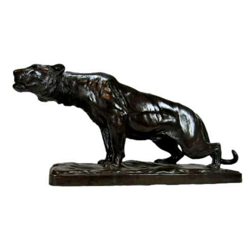 Georges Gardet — (1863-1939)+ Bronze cast, Panther on the lookout